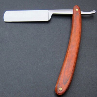 Metal Wood Handle Classic USA Style Barber Beard Shaving Straight Edge Razor