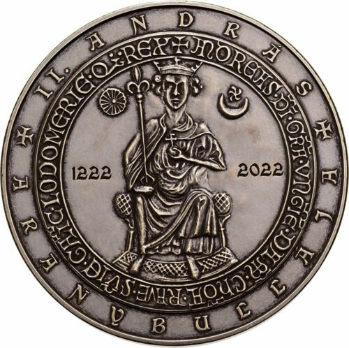 Hungary 5000 forint 2022 Aranybulla - King András II. HUGE Coin 67mm 117.5 g BU