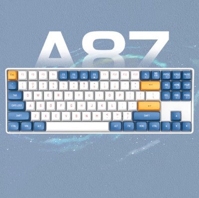 Aigo A87 Wired Wireless Mechanical Keyboard Yellow / Green Axis For Win Mac IOS