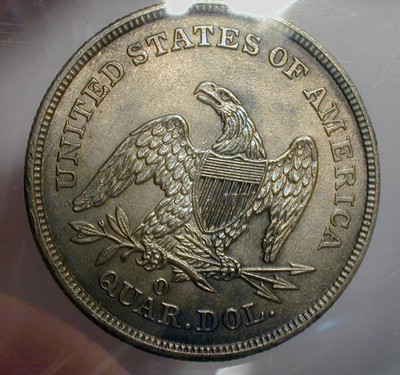 1840-O Seated Liberty Quarter CH/AU - Slider Unc  No Drapery Variety (RSTZCS)