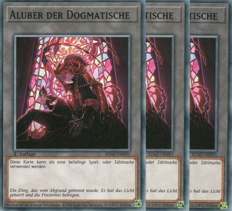 Yugioh 3x Aluber Der Dogmatische Sdaz-De051 Common 1auflage Deutsch