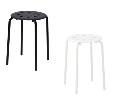 IKEA Stool Marius stackable Kitchen Breakfast Bar Dining Stool WHITE or BLACK