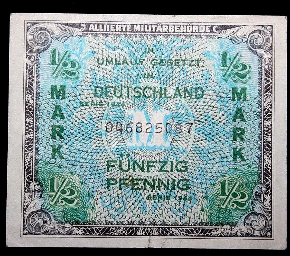 Series 1944 Germany 1/2 Mark Allied Military Note