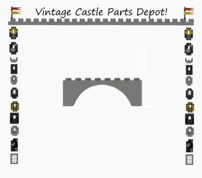 Vintage Lego Old Light Gray  Castle Windows Walls Corner Arches Turrets Pieces