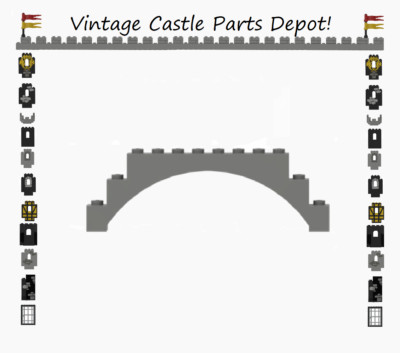 Bluish Light Gray - Castle Window Walls Corner Panels Arches Turret Pieces