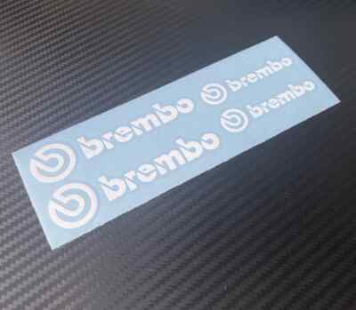 4 Brembo Decals Stickers Vinyl Caliper Brake Gloss White Heat Resistant