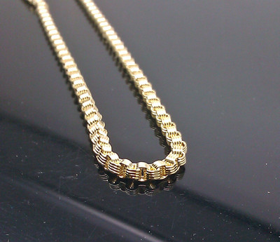 Pre-owned Globalwatches10 Real 10k Yellow Gold Byzantine Box Chain Necklace 26"inches Men