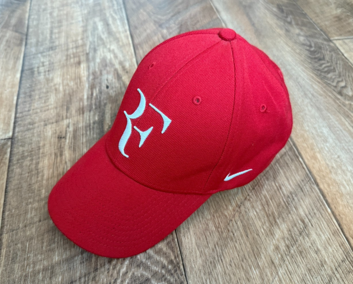 Vintage Nike RF Roger Federer Fundation Red White Tennis Cap