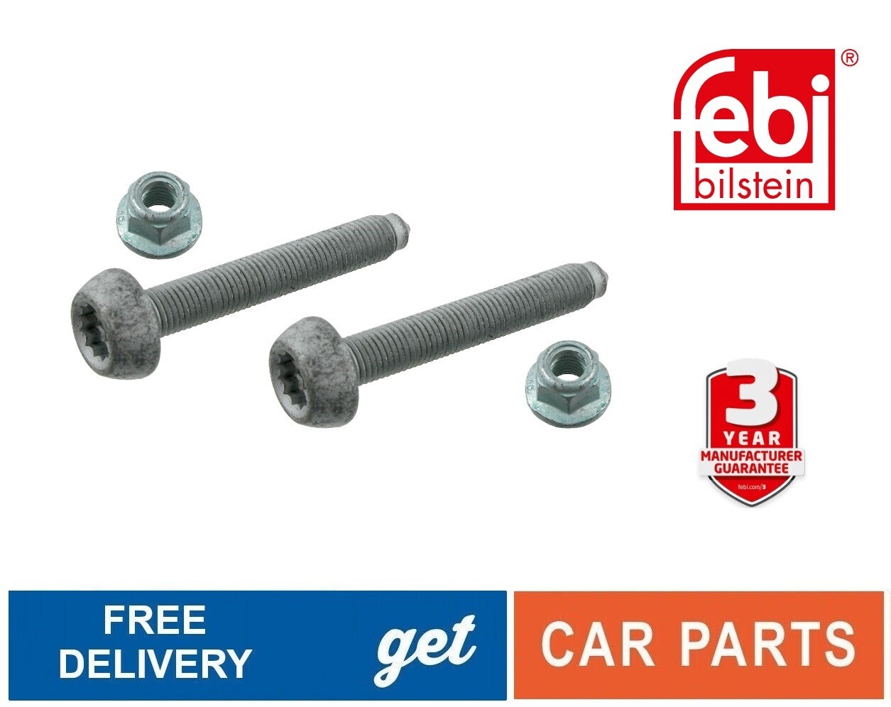 X2 Front Strut Pinch Bolt Hub Nut Kit Golf VW Audi OE N90954802 Febi ...