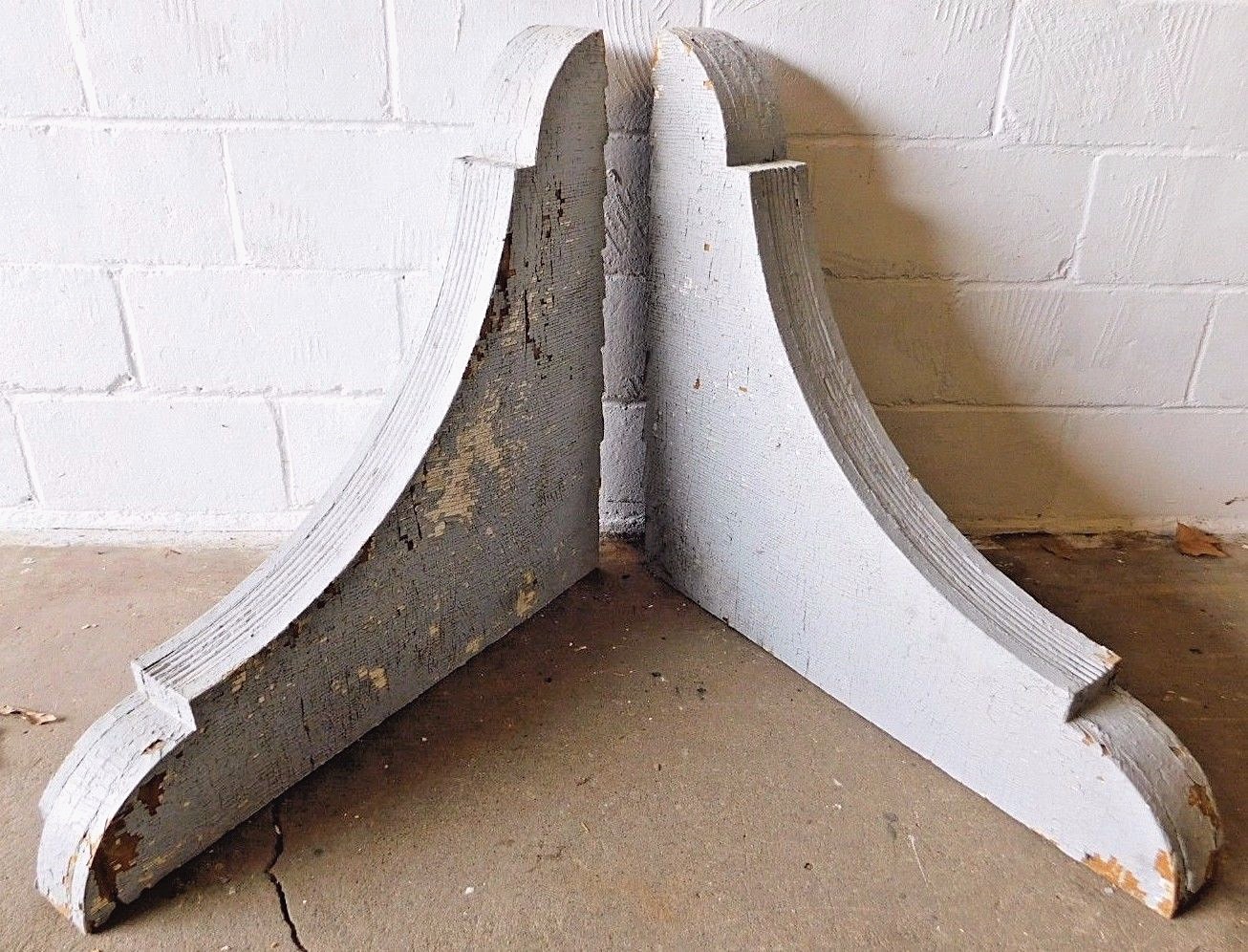 1800's Wooden CORBELS / BRACKETS Very Large Beaded Design VICTORIAN Style ORNATE