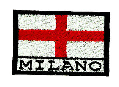 toppa ricamata patch termoadesiva ricamo italia MILANO calcio bandiera toppe