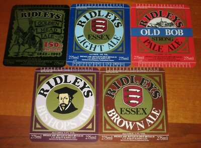 LOTTO 5 ETICHETTE BIRRA - RIDLEYS - NUOVE - BEER LABEL