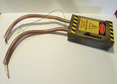 High Voltage electical box Halloween prop decor lights up cords move damaged
