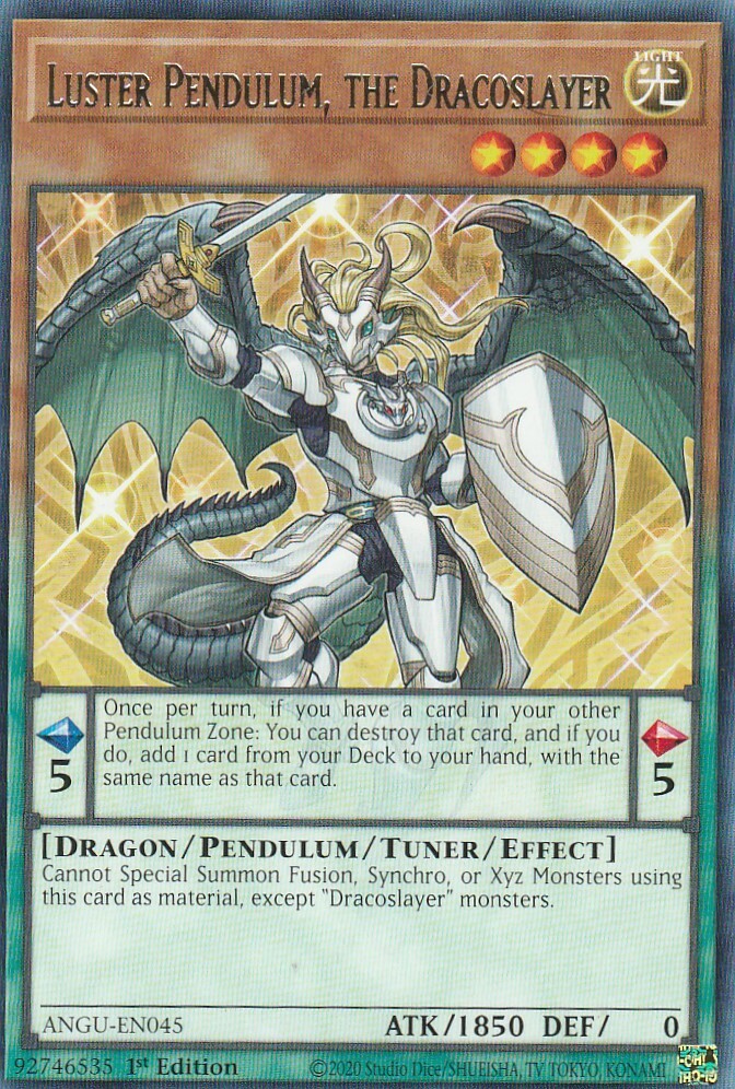 遊戯王 - yuji YUGIOH CARD 1 X LUSTER PENDULUM THE DRAGONSLAYER ANGU-EN045