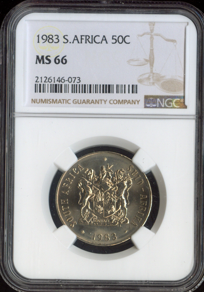 1983 South Africa 50 Cents NGC MS66 Quality
