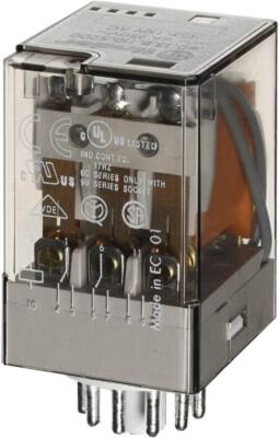 Relais de courant Finder 60.13.8.012.0040 - 3P, prise, bobine 12 V AC, 10 A, ...