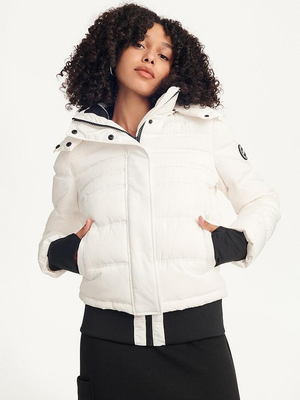 Dkny white puffer coat hotsell