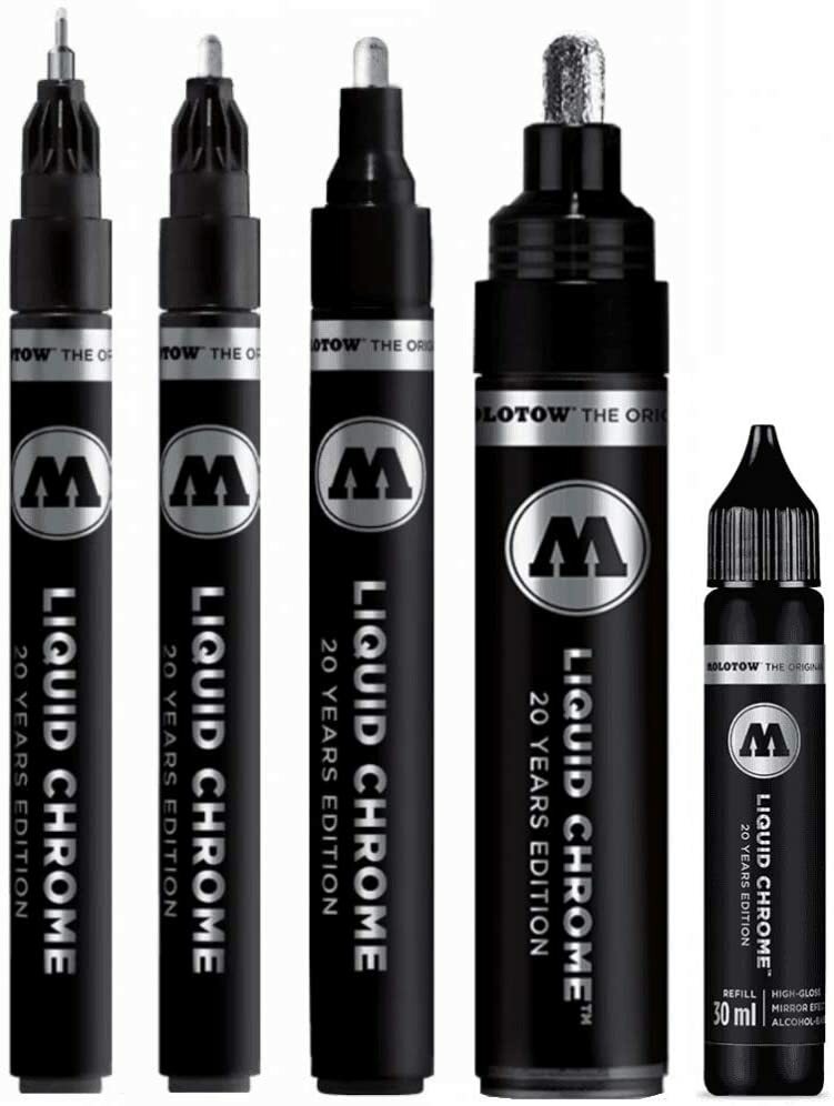 (1) Liquid Chrome Pump Marker 1mm 2mm 4mm 5mm 30ml Model Gra