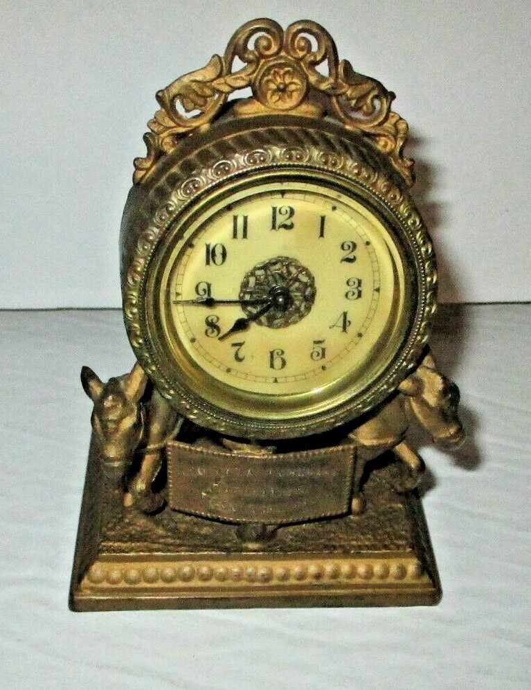 1904 St. Louis World's Fair Souvenir Clock Louisiana Purchase Exposition Donkey