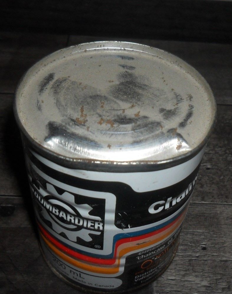 BOMBARDIER CHAIN CASE OIL TIN FULL