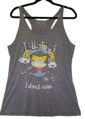 Women's Rugrats Angelica Gray Trust Me I Don't Care Racerback Tank Size XL 