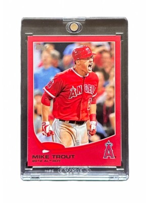 Mike Trout 2013 Topps Variation Target Red Border SP #338 ROY Los Angeles Angels