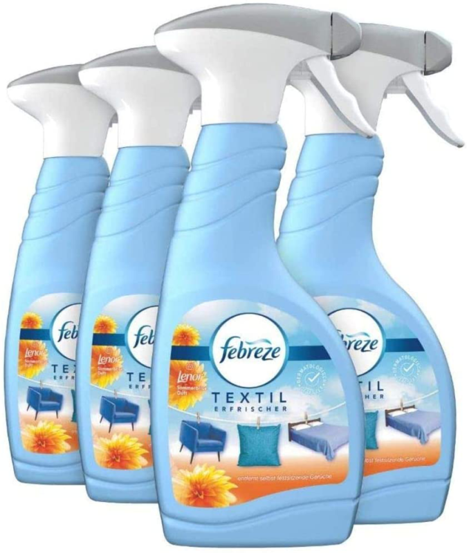 Febreze Sommerbrise Textilerfrischer, 4er Pack (4 x 500ml) entfernt Gerüche