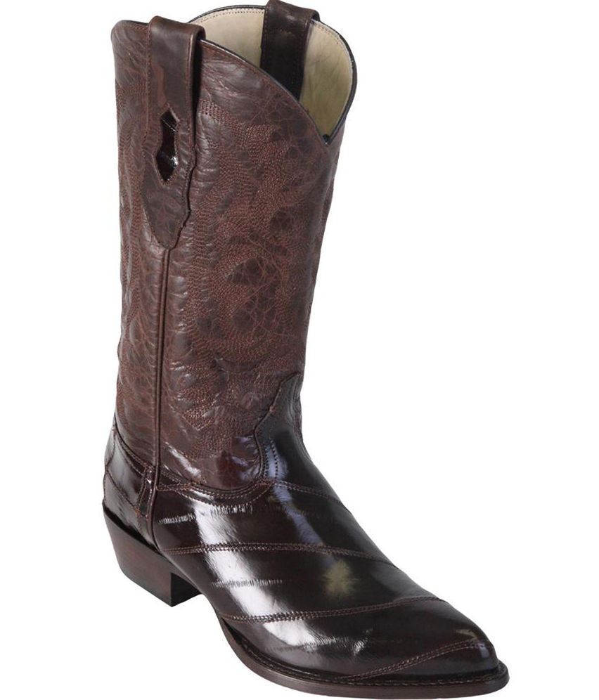Pre-owned Los Altos Boots Los Altos Men Brown Genuine Eel Western Cowboy Boot J-toe (ee+) 990807