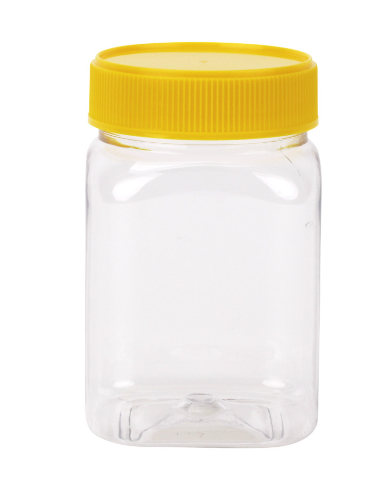 Plastic Honey Jar 500gm Square Yellow Lid Food Grade Carton 210pcs Jars