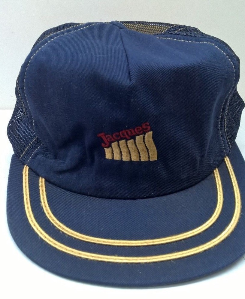 Vintage Jacques Seed Hat Cap blue snapback embroidered swingster made in USA - B