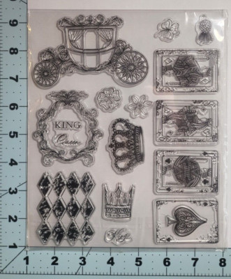 carriage cards crown king queen clear stamps card making clay FAST Free Shipping