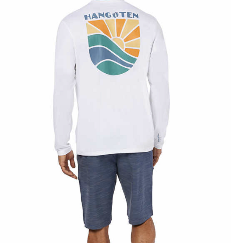 New Hang Ten Men’s Long Sleeve Sun Tee Shirt UPF 50+ Protection Great Gift NWT