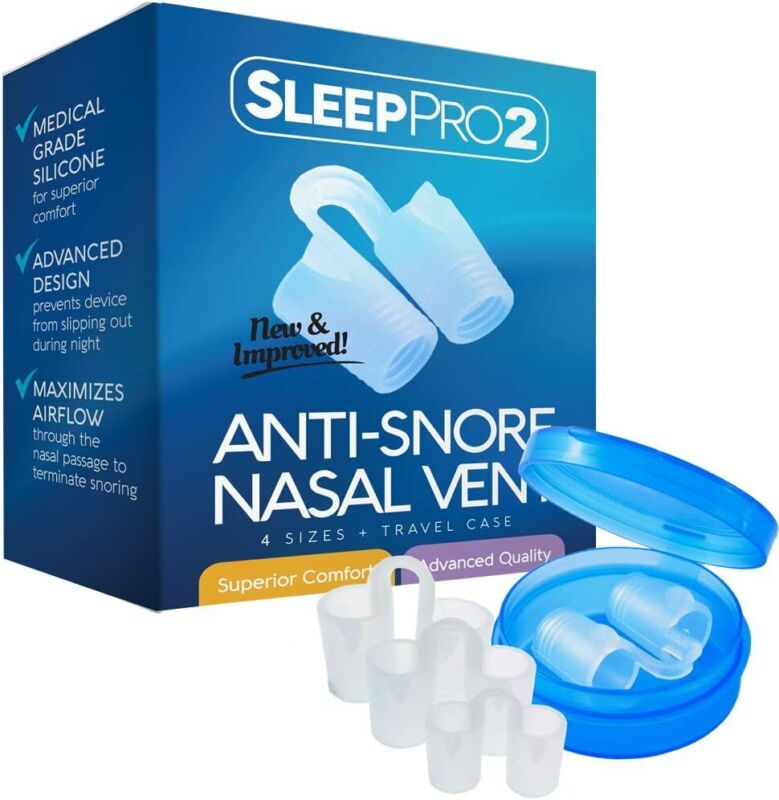 SleepPro Anti Snoring Solution Devices - 4 Snore Stopper Nose Vents (4 Sizes)