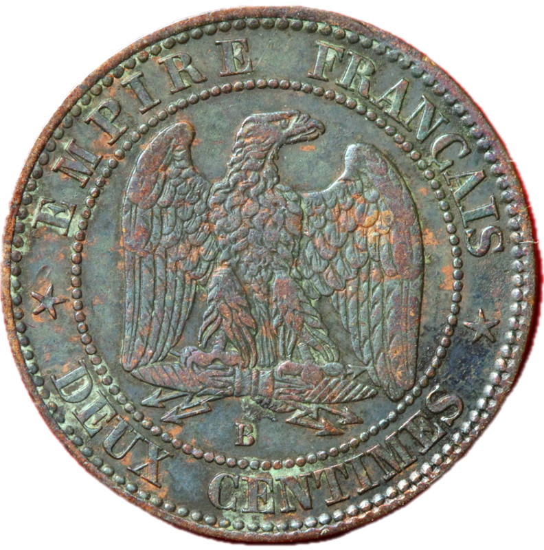 #13947 - 2 Centimes 1857 B Rouen Tb+/Ttb