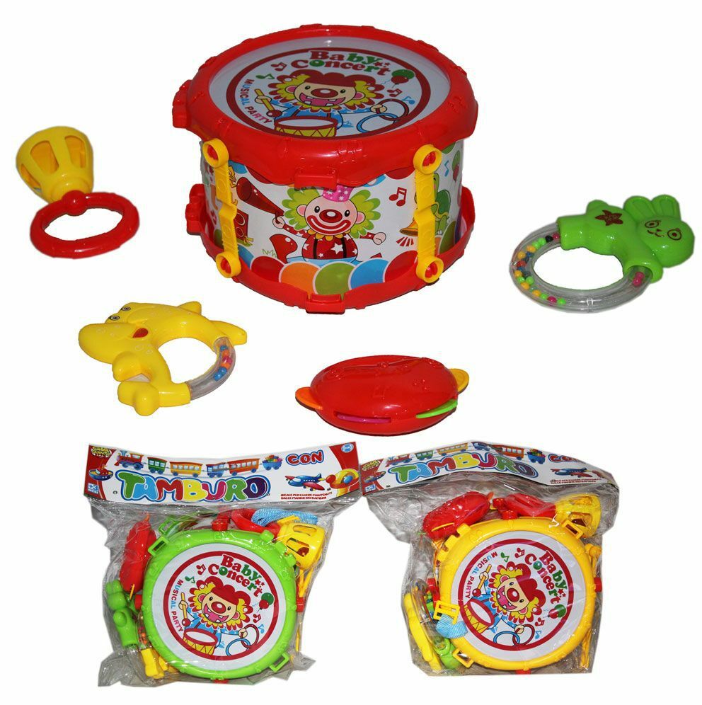 Tamburo Tamburello Con Sonaglini Giocattolo Gioco Bambini sar