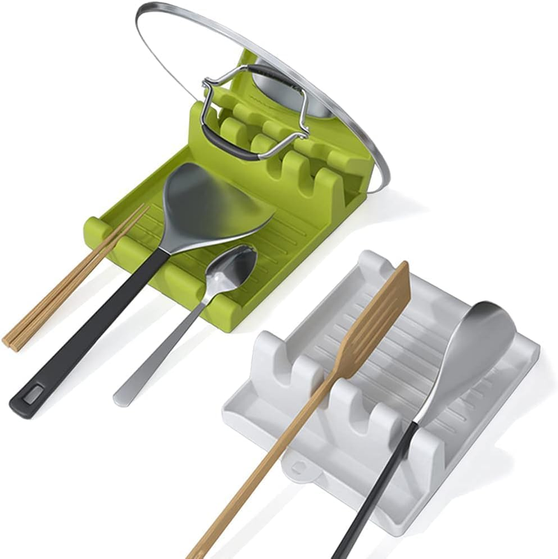 2 Pack Utensil Rest for Stove Top, Spatula/Ladle/Spoon Rest with Drip Pad Pot Li