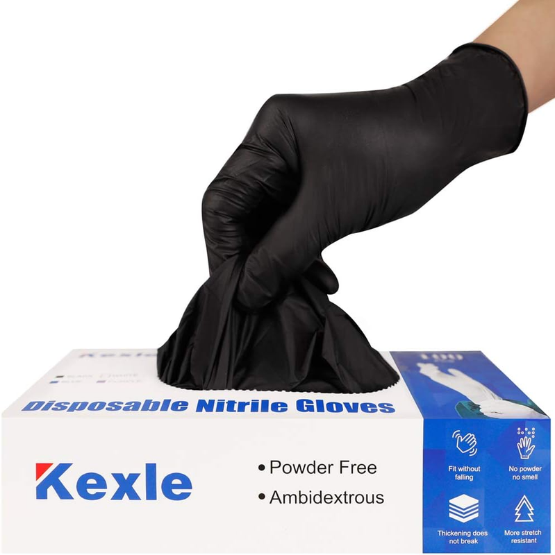 Nitrile Disposable Gloves Pack of 100, Latex Free Safety Worki...