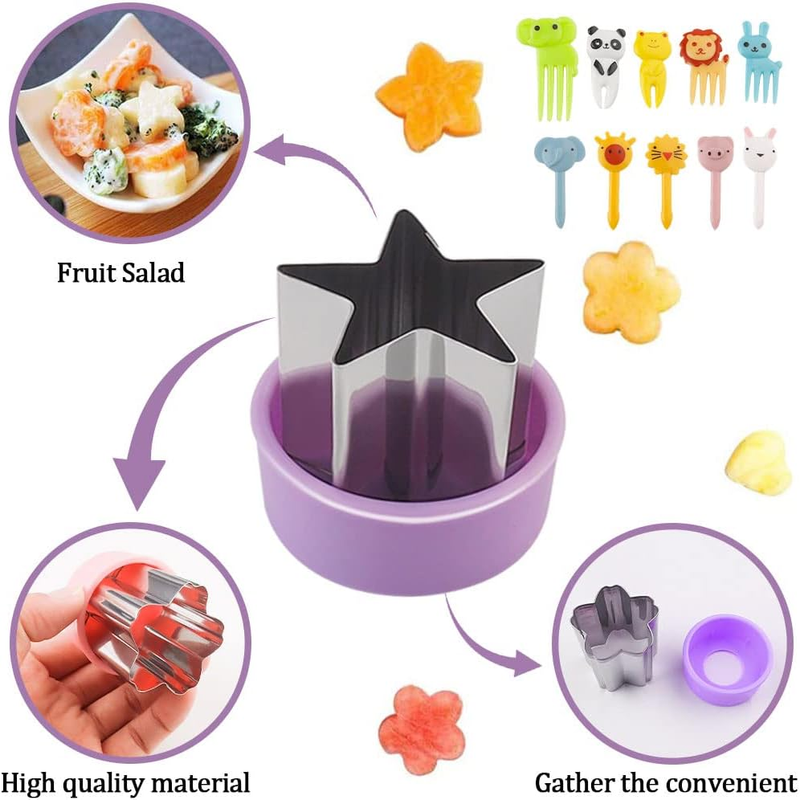 31 Pcs Vegetable Fruit Cutters Shapes Set, 20 Pcs Stainless Steel Mini Cookie Cu