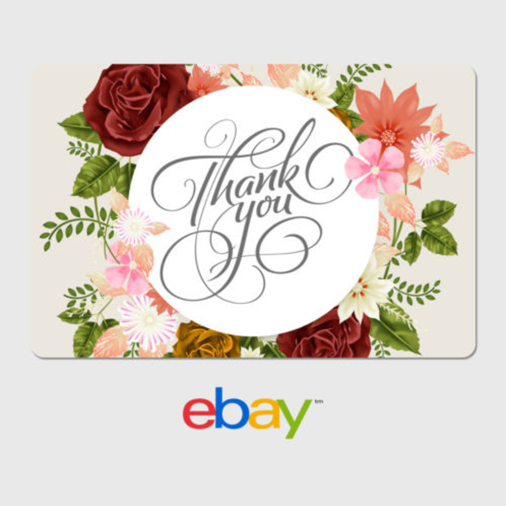 eBay Digital Gift Card - Thank You - Flower Array -  Email Delivery