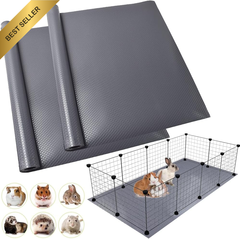 2Pcs Washable Guinea Pig Bedding Cage Liner Waterproof Reusable Pad 18x79 Grey