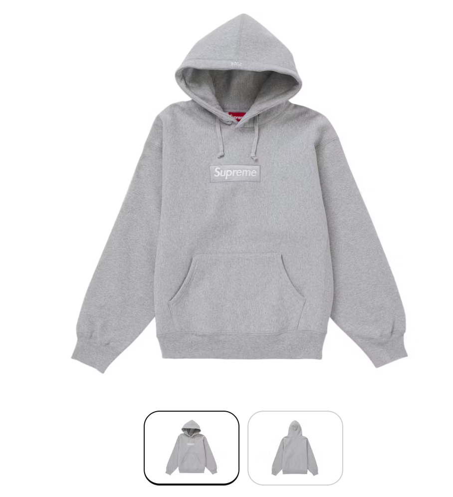 【グレーM】Supreme Box Logo Hooded Sweatshirt Supreme Box Logo Hoodie Hooded Sweatshirt FW24 Gray Size XXL