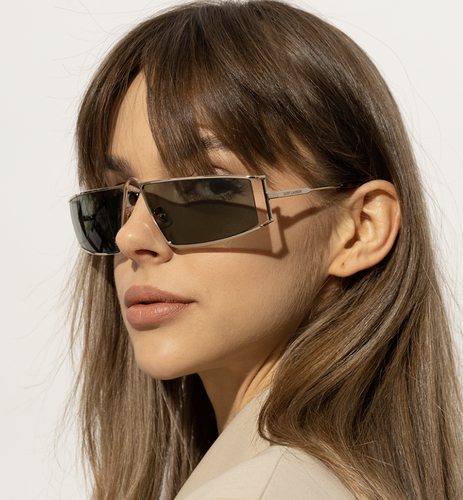 Pre-owned Saint Laurent Yves  Sl-606-004 Gold Sunglasses In Green