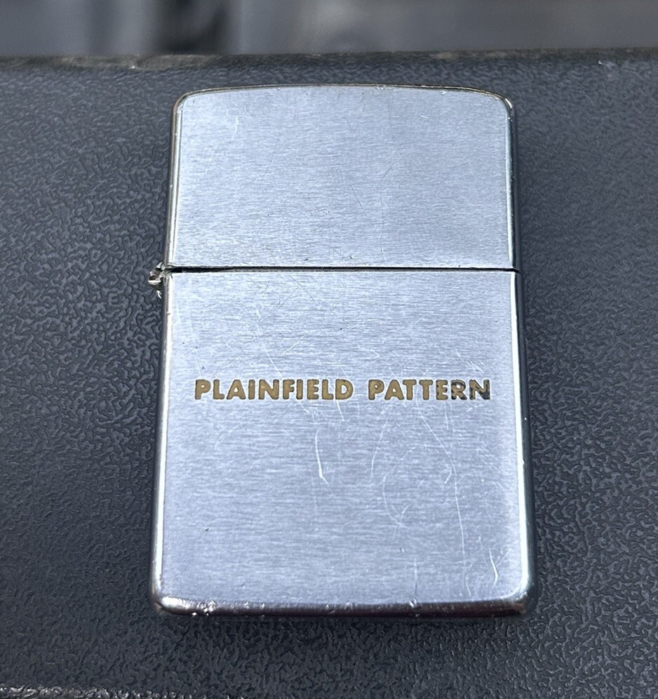 Vintage 1968 PLAINFIELD PATTERN Zippo advertising lighter