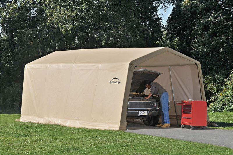 10'x20' Peak Style Roof Carport Car Canopy Steel Frame Instant Garage Waterproof