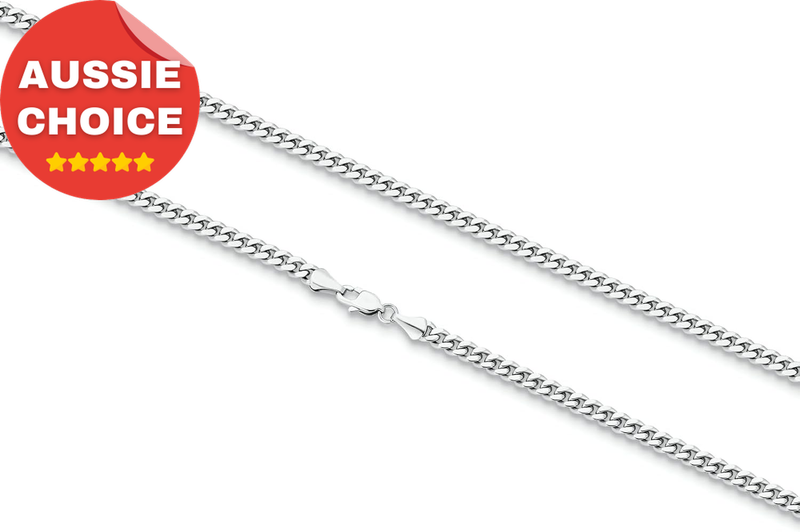 14K White Gold Plated Cuban Link Chain Necklace 18" Men Women Stylish Durable