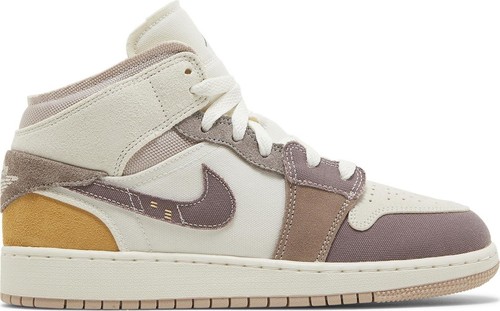 

[DZ4466-102] Начальная школа Air Jordan RETRO 1 MID SE CRAFT TAUPE HAZE (GS), Sail/taupe haze/fossil stone/celestial gold/muslin