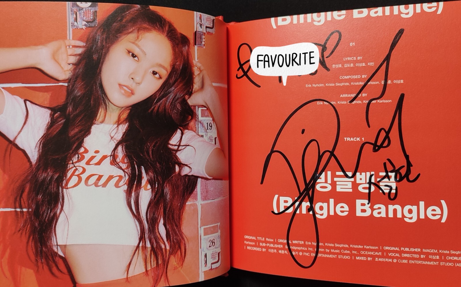 K-POP・アジア AOA kpop hand signed album kpop AOA [Bingle Bangle] Fan Sign Event Real Hand Signed Album