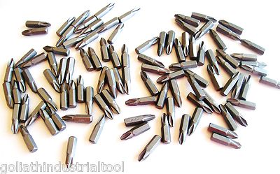 100 GOLIATH INDUSTRIAL 1'' SCREW BITS #2 PHILLIPS MAGNETIC TIPS SB1P2 DRIVER 