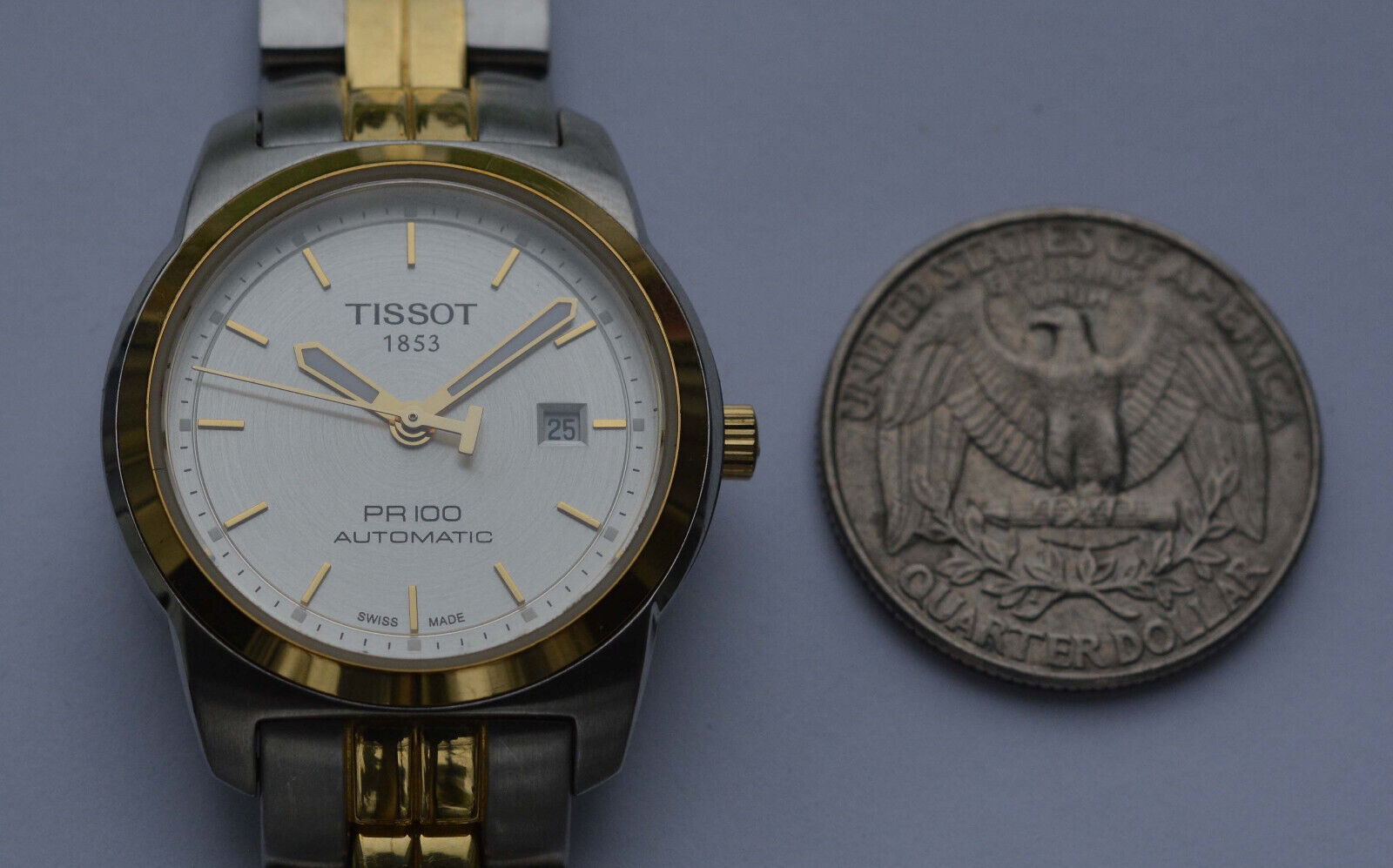 28mm TISSOT 1853 PR-100 LADIES WRISTWATCH 2-tone Ref 28mm TISSOT 1853 PR-100 LADIES WRISTWATCH 2-tone Ref