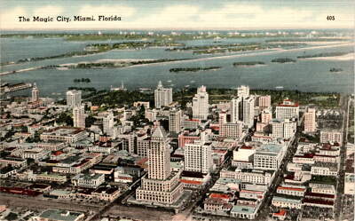 Miami, The Magic City, Florida, population growth, 1900, 2000, Postcard